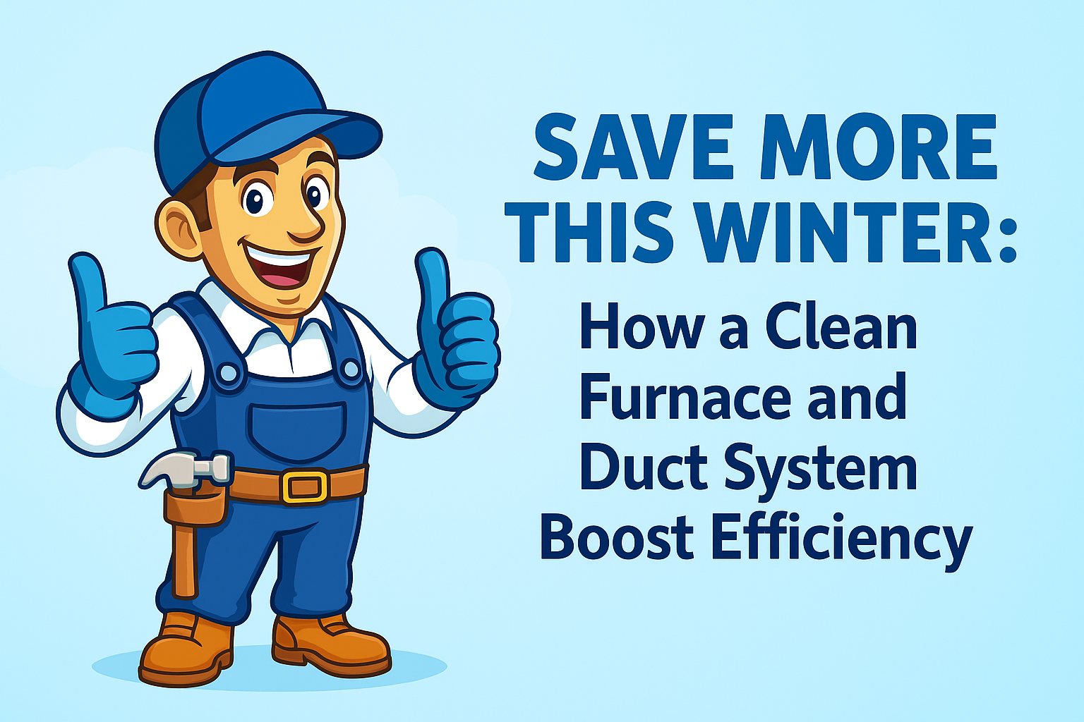 Save More This Winter: Boost Efficiency with a Clean Furnace + Duct System! Winter energy bills don’t have to go up — not when your home is running at peak efficiency. A clean furnace and duct system helps your heating work smarter, not harder